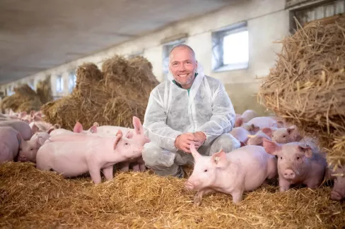 Ralph Ehrentraut, GF Dürrröhrsdorfer bei sächsischen Landwirten und Strohschweinen