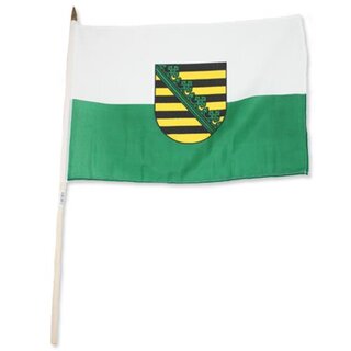 Ansicht Sachsen Fahne | Flagge am Holzstab 30x45cm