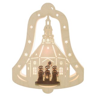 Fensterbild Glocke "Kurrendesnger" aus dem Erzgebirge jetzt im Dresden Onlineshop kaufen
