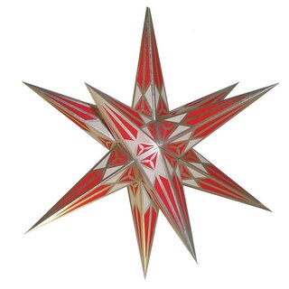 Hartensteiner Weihnachtsstern 68 cm silber-rot
