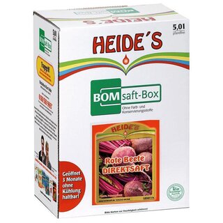 Rote Beete Saft 100% Direktsaft 5l Heide's BOM-Saft