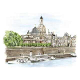 Kunstdruck Terrassenufer Dresden von Michael Richter jetzt im Dresden Onlineshop bestellen!