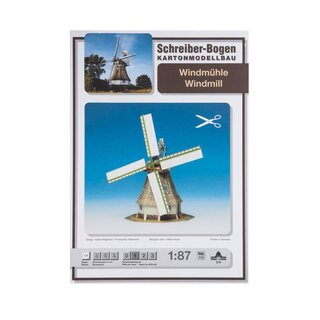 Kartonmodell - Windmühle, Bastelbogen (1:87)